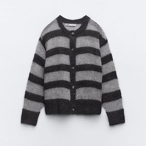 Zara | Sweaters | Zara Striped Knit Cardigan | Poshmark